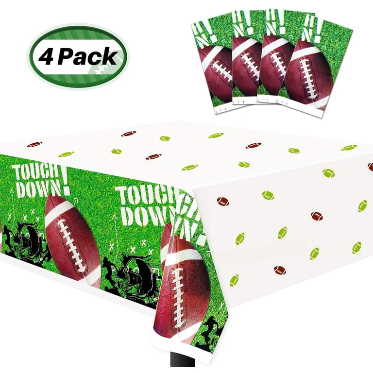 AnapoliZ Football Tablecloth 3-Pack - 54x72 Inch Plastic Covers For Game Day & Tailgating