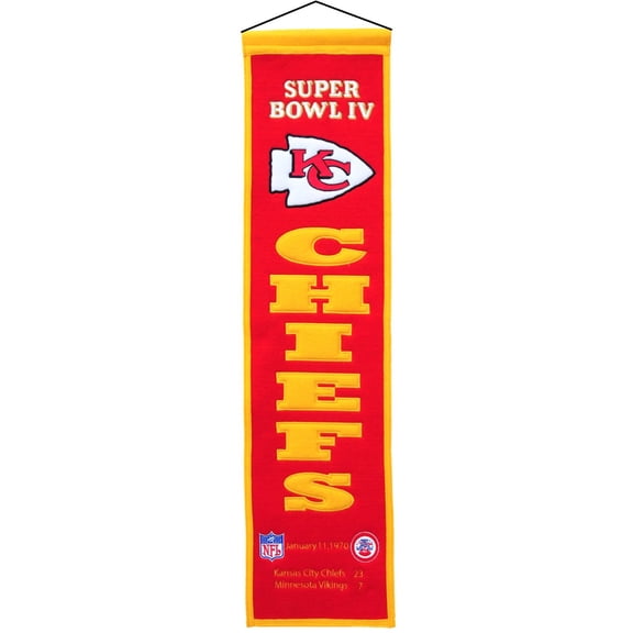 Super Bowl IV Kansas City Chiefs Heritage Banner