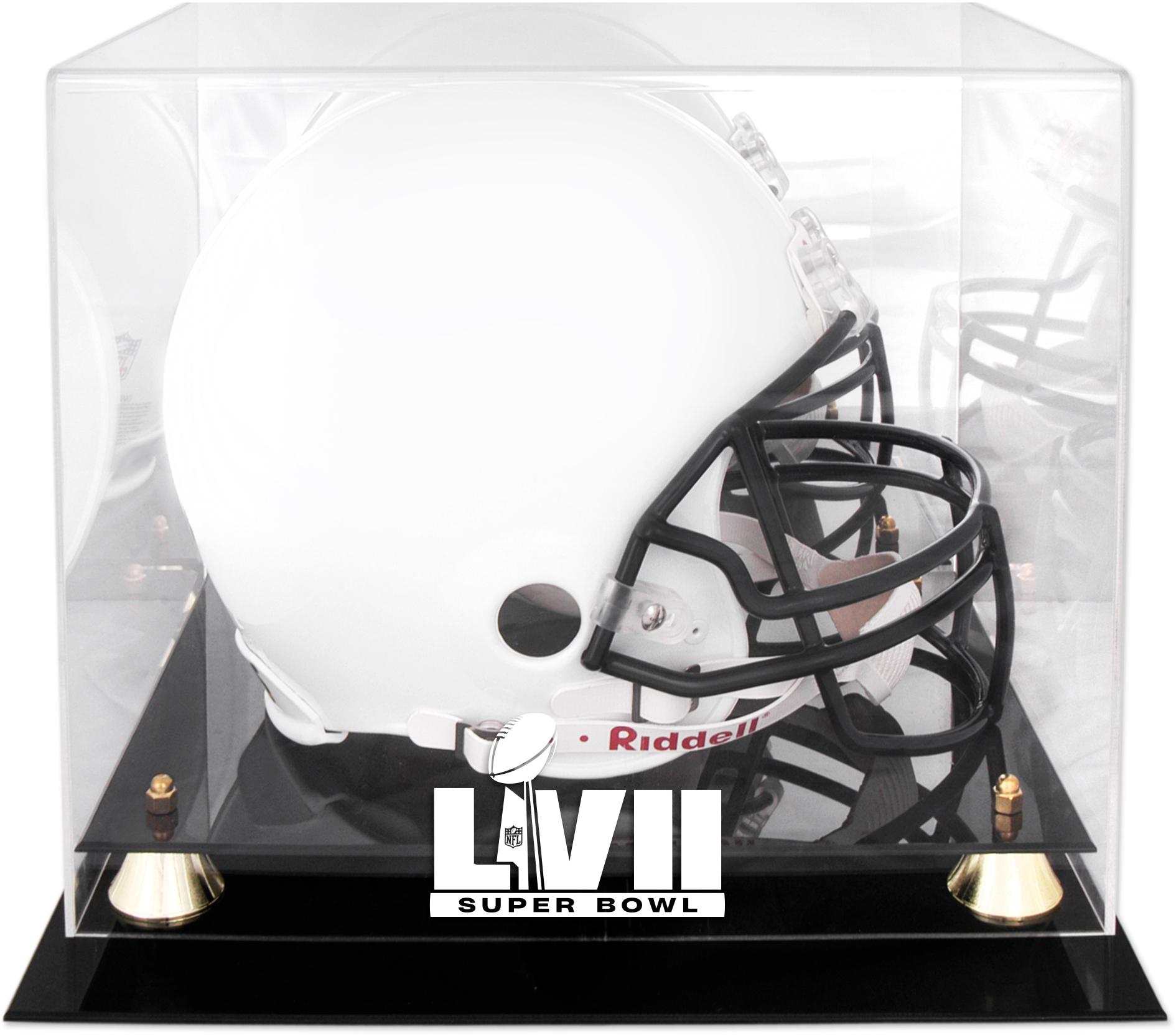 Super Bowl LVII Golden Classic Helmet Logo Display Case Fanatics