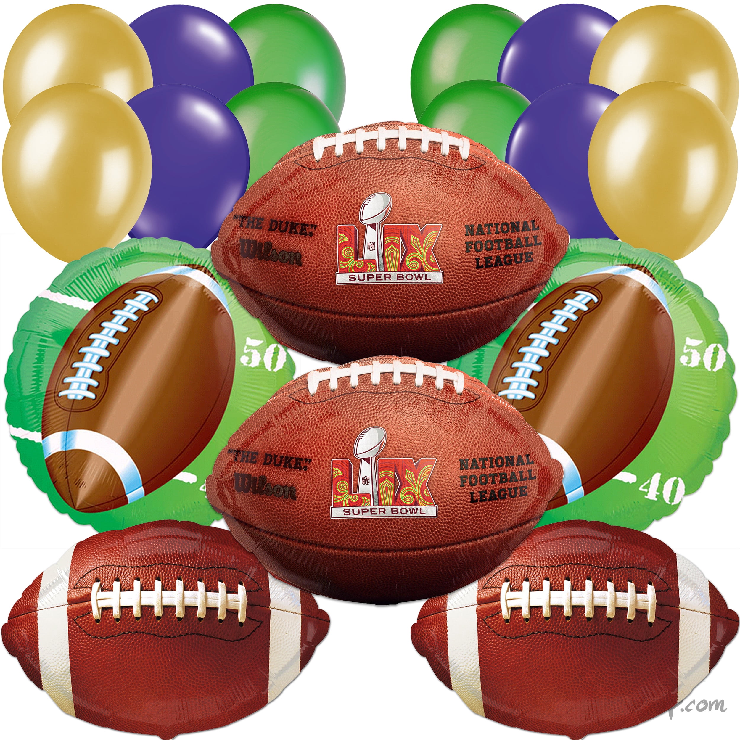 VEIL ENTERTAINMENT Super Bowl LVIII 58 Football Party Balloons 31pc Ultimate Decoration Supply Kit