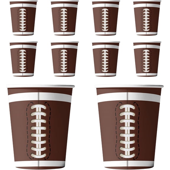 Super Bowl Party Supplies, 10PCS Football Event Supplies - Cups | Birthday Party Decorations, Game Day Tailgate Pack, Kids And Adults Celebration Decor, Football Theme Festive