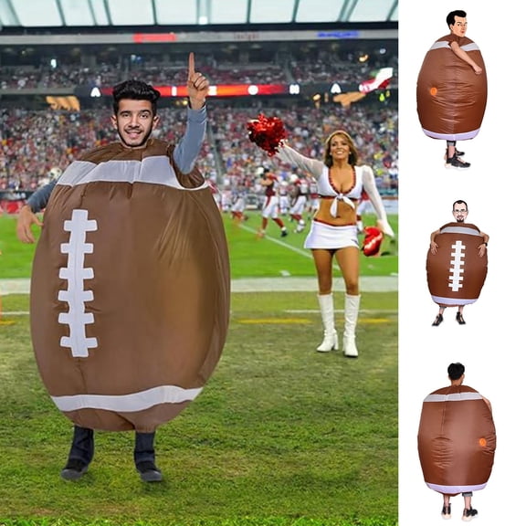 Super Bowl Party Supplies, Adult Inflatable Football , Fun Rugby Inflatable Outfits, Suitable for Various Competitions, Parties, Gatherings, and Festive Inflatable Decorations.