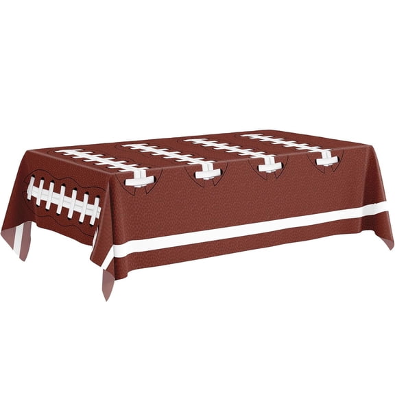 Super Bowl Themed Disposable Tablecloth for Football & Soccer Party Decor PE Plastic Table Cover for Standard Tables, Sports Game Day Supplies for Tailgating & Outdoor Events