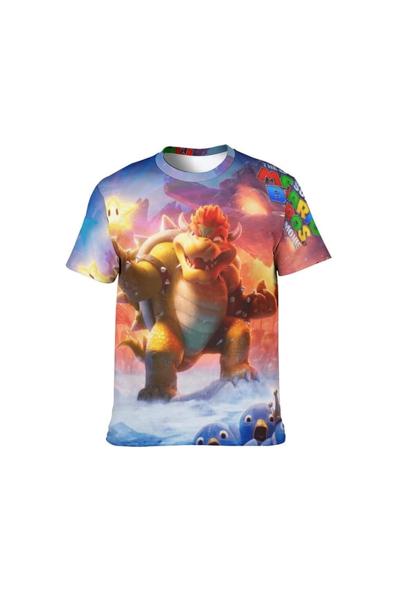 Super Bowser 3d Print Graphic T Shirt Short Sleeve Summer T-Shirt Novelty Casual Tee For Men Women Teen L