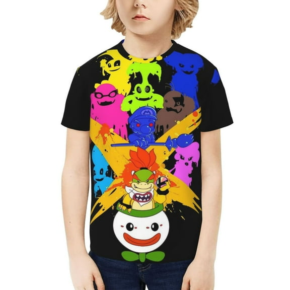 Super Bowser Teenage T-Shirt Graphic Short Sleeve Shirts Tees For Boy Girl Youth Kids