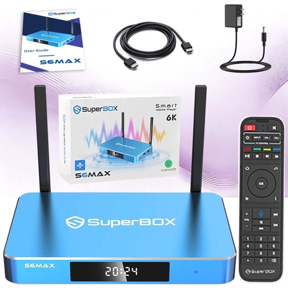 Super Box S6 Max PRO 2026 Bundle Full Loaded, with Upgraded Voice Command and Accessories Pack, 6K Android System
