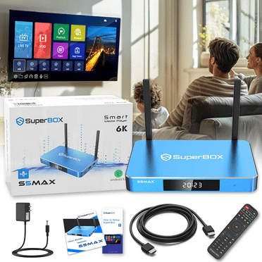 Super Box S5 Max 2025 Bundle Full Loaded, with Upgraded Voice Command and Accessories Pack, 6K Android System