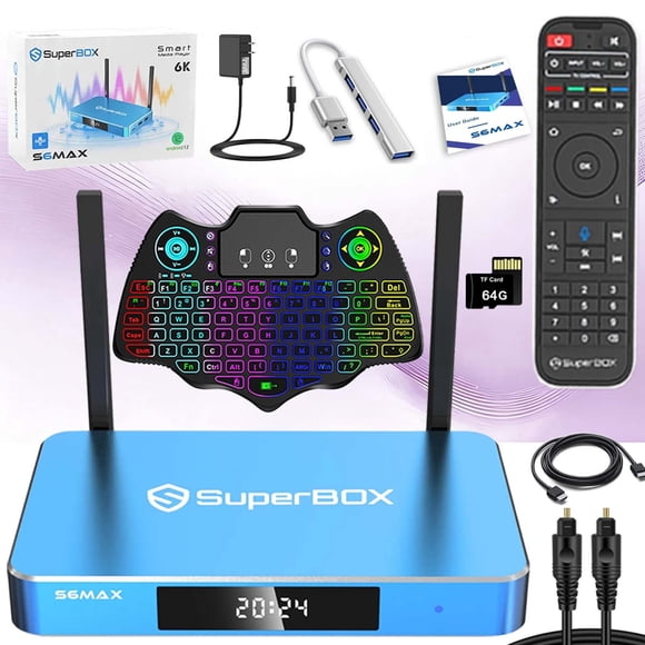 Super Box S6 Max PRO 2026 Bundle Full Loaded, with Upgraded Voice Command and Accessories Pack, 6K Android System
