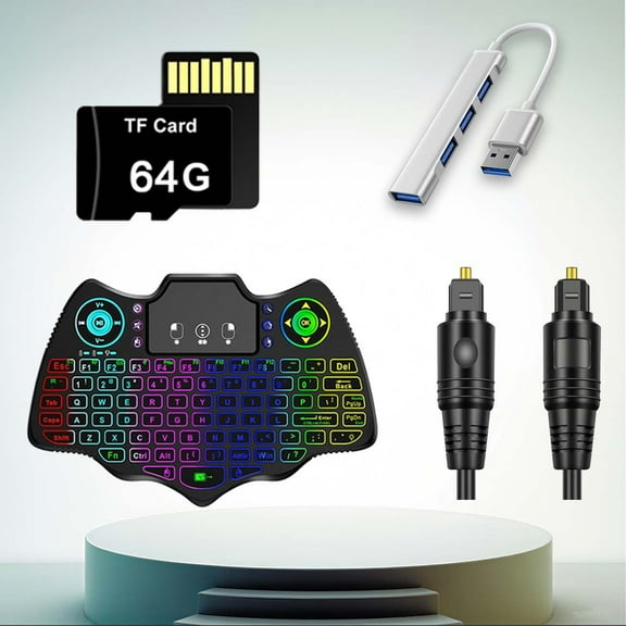 Super Box S5 S6 Bundle 64GB TF Card, Keyboard, USB Hub, Audio Cable | 64GB Storage, Multi-Functional & Plug and Play | for Home Office, Travel & Gaming, Students & Gamers