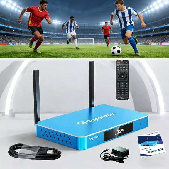 Super Box S6 Max 6k Streaming Media Player with Voice Remote and Mini Keyboard, 2025 Model , Android 12, Timeshift Feature