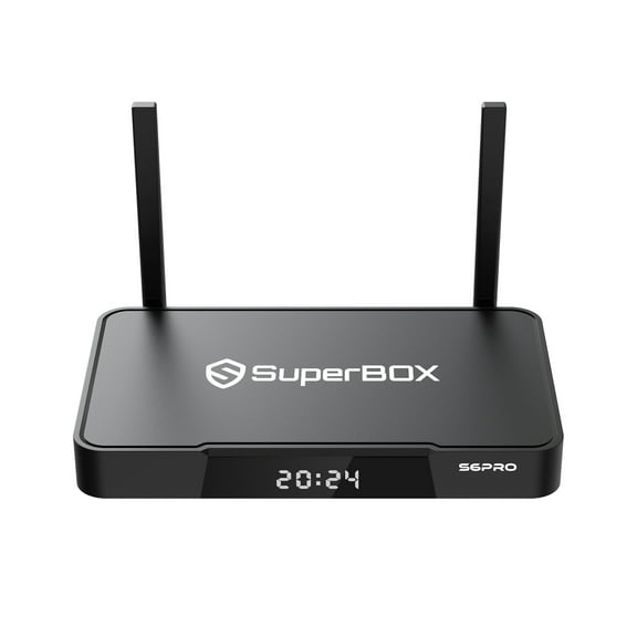 Super Box S6 Pro 2025 Fully Loaded, SuperBox S5pro Premium Edition Smart TV Box with Remote & Voice Remote, 6K HDMI, 2T2R Dual Band Wifi, Large Capacity 4G RAM+128G ROM for Family Movies & Sporting