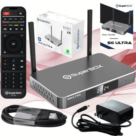 Super Box S6 ULTRA 2025 Fully Loaded, 4GB RAM+128GB ROM, 2T2R Dual Band Wifi, Easy Setup Guide & Phone Support by Authorised Seller