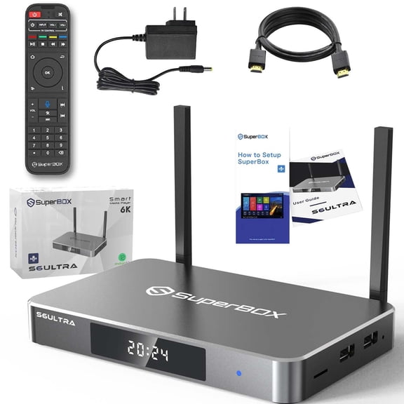 SuperBox S6 Ultra 2026 4G RAM+128G ROM Smartbox Voice Remote Support Super Box 7 Day Playback Feature with Android 12 and WiFi 6