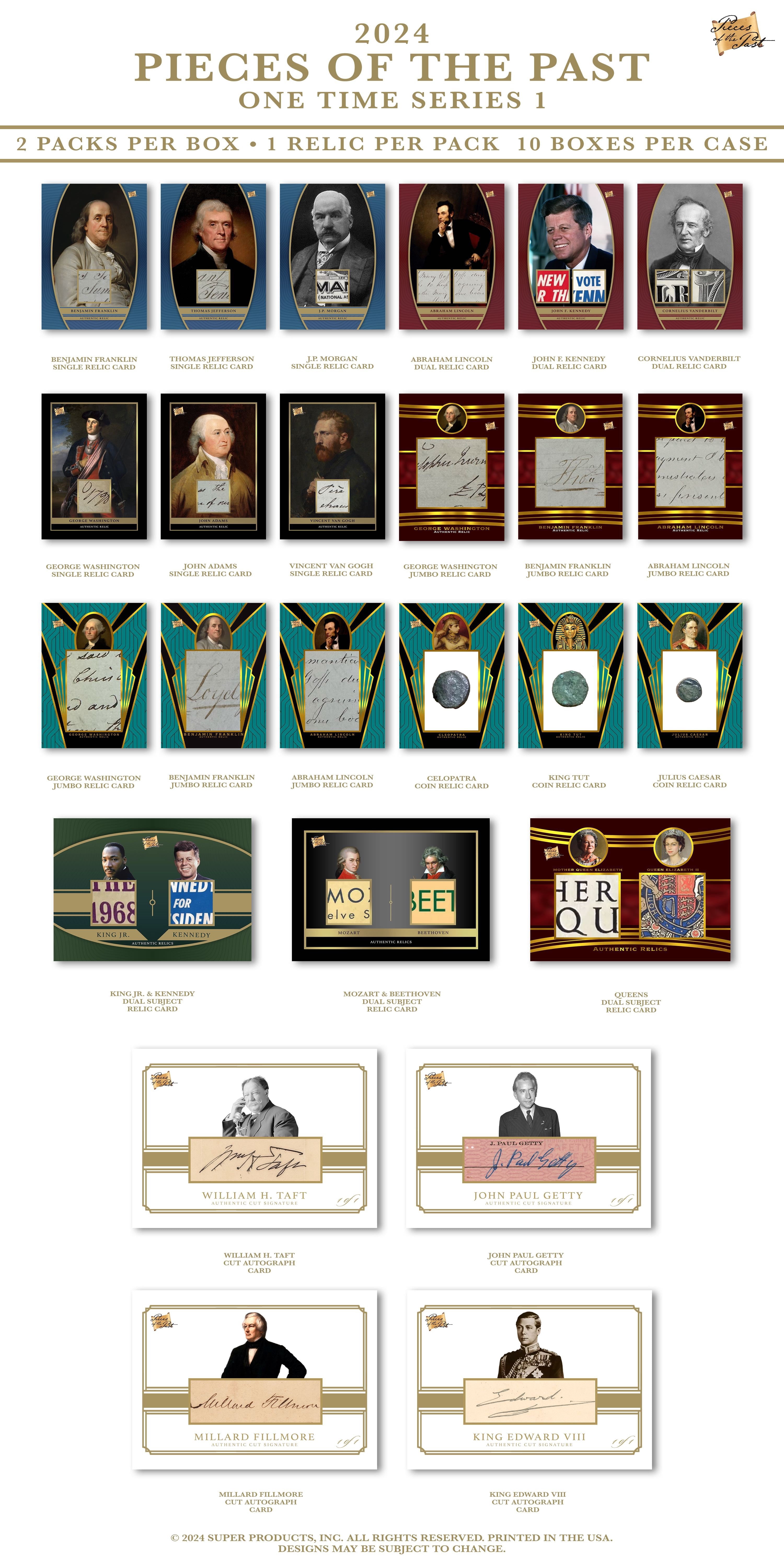 Super Break 2024 Pieces of the Past One Time Edition Series 1 Trading Card Box (1 Relic)