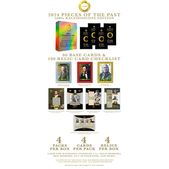 Super Break Pieces of the Past 2024 Kaleidoscope 1800s Edition Trading Card HOBBY Box