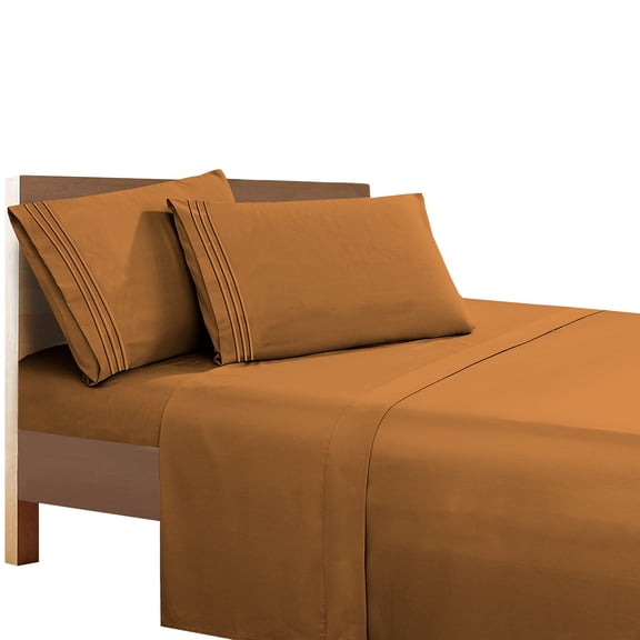 Wrinkle & Fade Resistant, Silky Microfiber Sheet Set - Super Soft 1500 Series, Deep Pocket - California King, Bronze