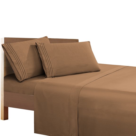 Super Breathable Soft Sheet set, 1500 Series Vibrant Colors, California King, Taupe