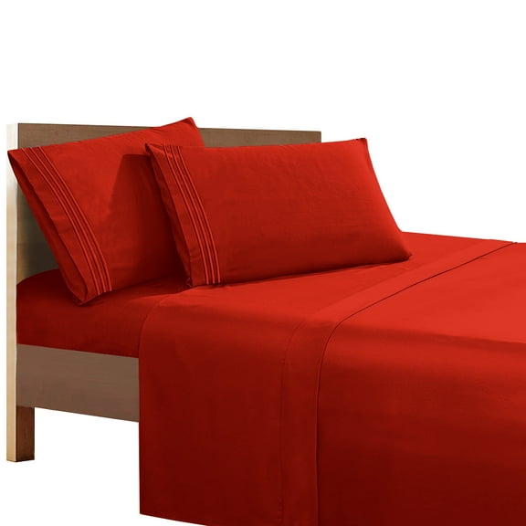 Super Breathable Soft Sheet set, 1500 Series Vibrant Colors, Full, Rust