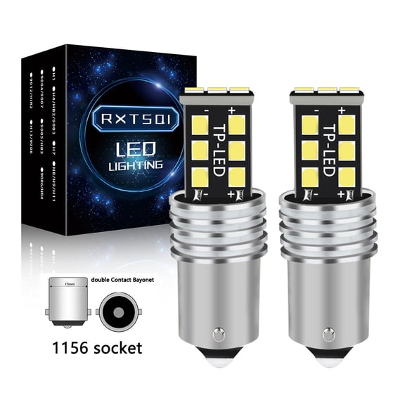 Super Bright 1156 LED Reverse Backup Light 6000K White Parking DRL Lamp 2 Bulbs