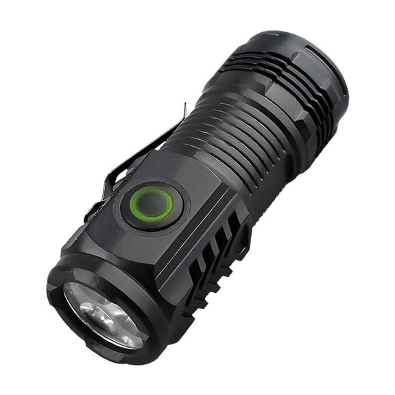 Super Bright 3-Head Mini LED Flashlight, Rechargeable Portable White Laser Torch for Outdoor Camping Hiking