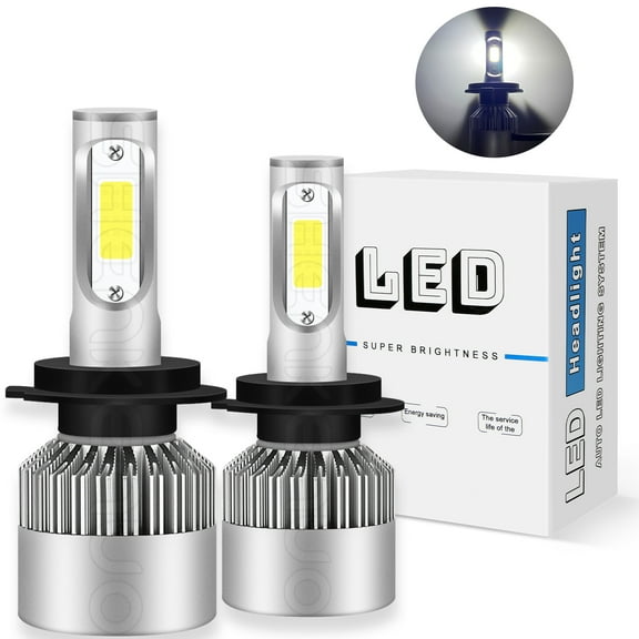 Super Bright 6000K White H7 LED Headlight Bulb Kit High Low Beam Car Accessories