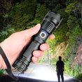 thumbnail image 2 of PREMIUM 90000LM LED Tactical Flashlight With 26650 Rechargeable Battery – USB, Zoomable, Strobe 2 of 6