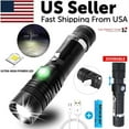thumbnail image 1 of Super Bright 90000LM LED Tactical Flashlight Zoomable With Rechargeable Battery, 1 of 16