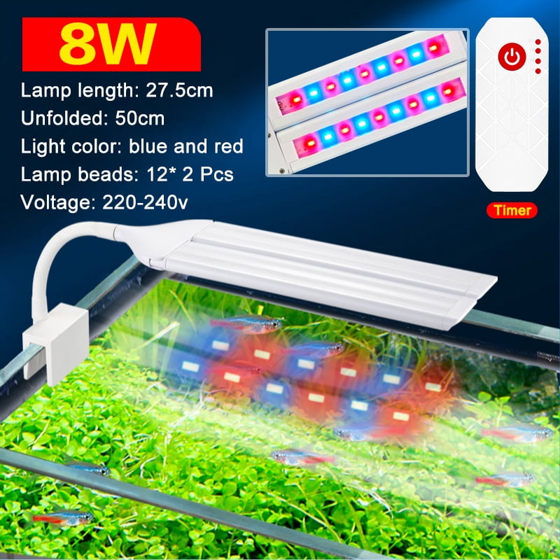 Super Bright Clip Lamp LED Aquarium Light for Aquatic Plant Grow Fish Tank Full Spectrum Timing
