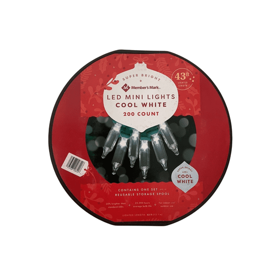 Super Bright Cool White LED Mini Christmas Lights 200 Count 43 ft Length