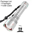 Super Bright Flashlight with Power Bank Long Range HighPower Typec