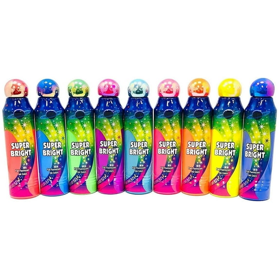 Super Bright Fluorescent 3oz Bingo Daubers- Set of 9 Daubers- Mixed Colors