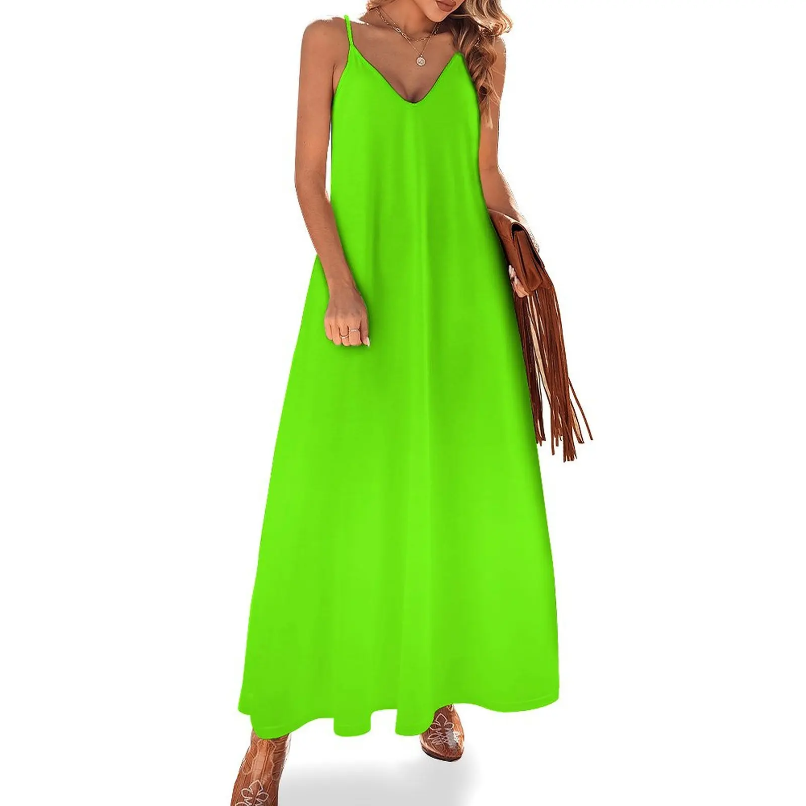 Super Bright Fluorescent Green Neon Sleeveless Dress womans clothing short  dresses daring Dress - Walmart.com