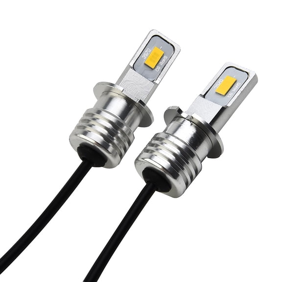 Super Bright H3 Csp Led Fog Light Bulbs Conversion Kit 80W 2000Lm 3000K Yellow