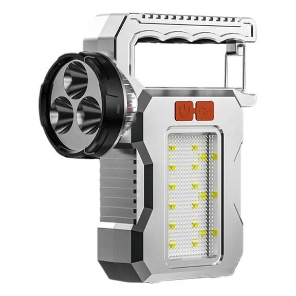 Super Bright Handheld Flashlight, Rechargeable White Laser Long Throw Spotlight for Outdoor Camping, Emergency Home Use, IP44 Waterproof, Portable with Hook