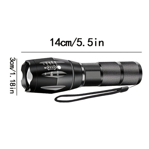 Super Bright LED Flashlight, Portable And Retractable-Ideal for Camping, Fishing, Emergency Lighting-Durable Handheld Flashlight with Textured Grip, Battery-Powered (AAA Batteries Not Included), IP44