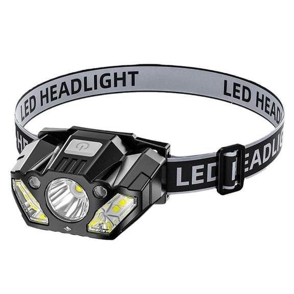 Super Bright LED Headlamp - Motion Sensor Rechargeable Headlight, Waterproof Red and White Light modes Beam for Outdoor Camping, Running