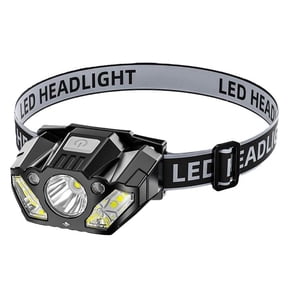 Super Bright LED Headlamp - Motion Sensor Rechargeable Headlight, Waterproof Red and White Light modes Beam for Outdoor Camping, Running