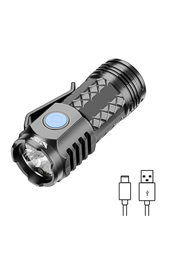 Super Bright LED Mini Flashlight USB Rechargeable Pocket Keychain Torch Hot