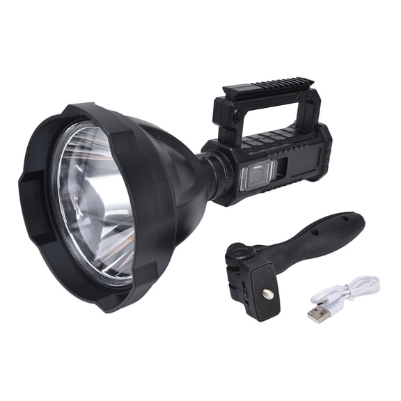 Super Bright P50 LED Searchlight with Dual Light Source, USB Rechargeable, Waterproof Spotlight for Adventure Tourism