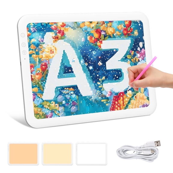 Super Bright!Rechargeable A3 LED Light Box for Tracing, Elice Wireless Lightbox Drawing Light Copy Board for Artists Sketching, 6670 Lux Super Bright Lightpad for Cricut Weeding Vinyl