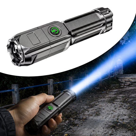Super Bright Rechargeable Flashlights,800mAh Zoomable Tactical Flashlight,Portable Led Flash Light with 3 Modes for Camping Hiking Emergency Outdoor & Home Use