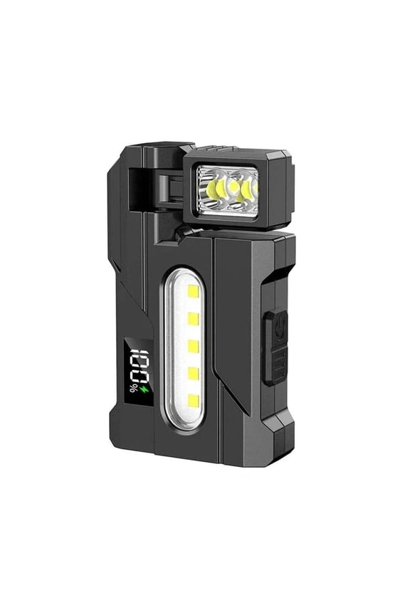 Super Bright Rechargeable LED Flashlight with 400 Lumens, Magnetic Rotatable Base, Multiple Modes, Portable Pocket Keychain for Outdoor, Camping, Emergency, Search and Work Tasks