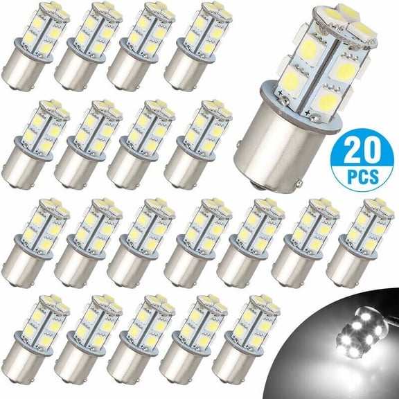 Super Bright Rv Led Light Bulbs, Cool White 6000K, Long Lasting 13 Smds Per Led, Energy Efficient Replacement For Ba15s Base, Wide Range Use In Trucks Trailers Rvs Boats, Interior