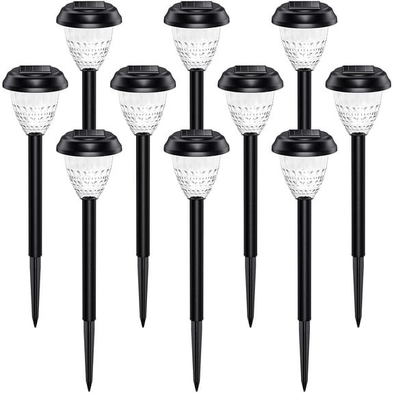 Super Bright Solar Lights Outdoor Waterproof-10 Pack, Dusk to Up to 12 Hrs Solar Powered Outdoor Pathway Garden Lights Auto On/Off, LED Landscape Lighting Decorative for Walkway Yard