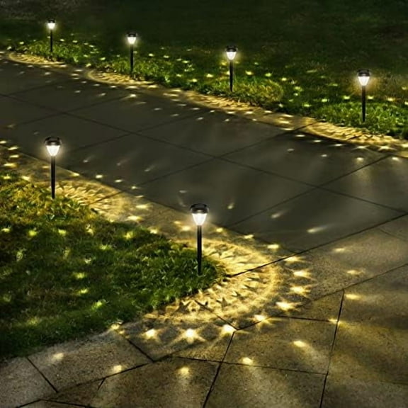 Super Bright Solar Lights Outdoor Waterproof 10 Pack, Dusk to Dawn Up to 12 Hrs Solar Powered Pathway Garden Lights Auto On/Off, LED Landscape Lighting Decorative for Walkway Patio Yard