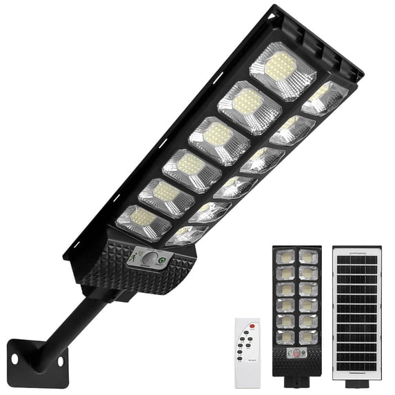 Super Bright Solar Street Lights, Upgraded 66000LM Ultra Bright Dusk to Dawn Motion Sensor Solar Lights with Remote Control, Security Wall Light Parking Lot Road Lamp for Garden Yard Patio