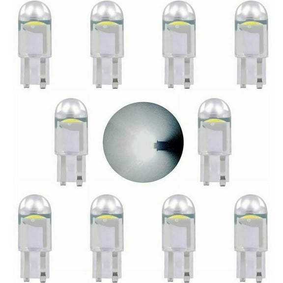 Super Bright T10 W5W 12V LED Bulbs, Clear Fiberglass Side Lights, 10PCS Width Marker Warning Set
