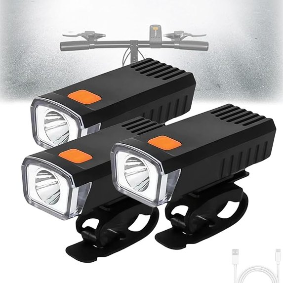 Super Bright USB Rechargeable Bike Headlight - Waterproof Bicycle Front Light for Safe Night Riding, Mountain & Road Bikes
