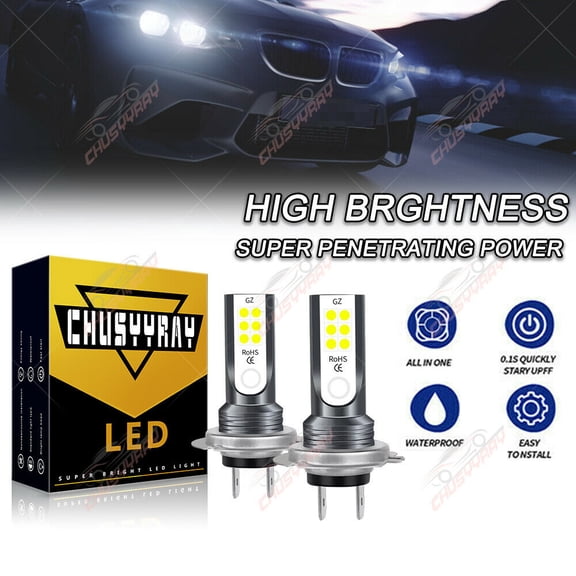 Super Bright White H7 LED Cob Bulbs Headlight High Beam DRL for Hyundai Elantra