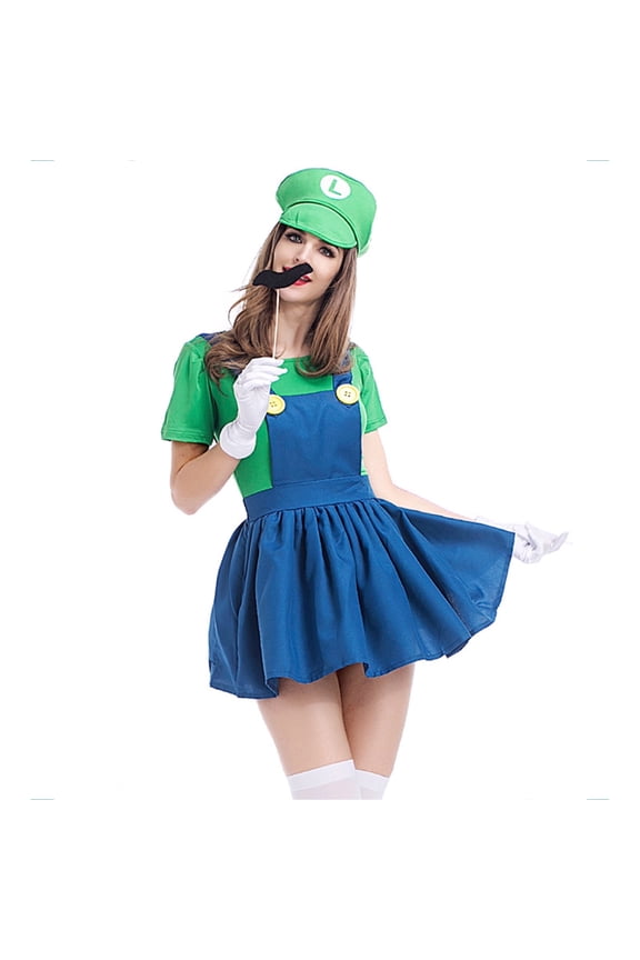 Super Bros Costume for Adults Unisex Cap Gloves Fake Accessory Kit for Cosplay Halloween for Women Men